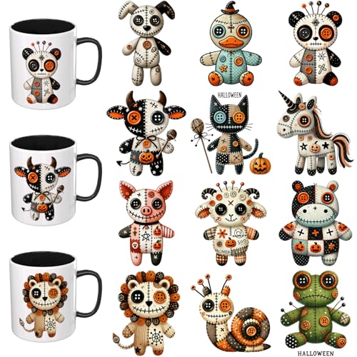 Halloween Animal Voodoo Dolls UV DTF Stickers - 12 Sheets for Cups & Crafts