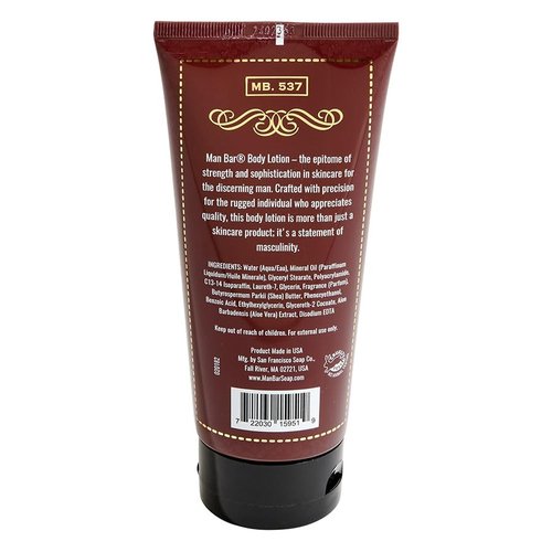 San Francisco Soap Company Man Bar Body Lotion - Exotic Musk & Sandalwood (6 oz) | Long Lasting | Created with the Man in Mind |