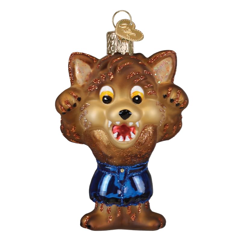 Halloween Werewolf Glass Ornament for Christmas Tree - Handcrafted Holiday Decoration
