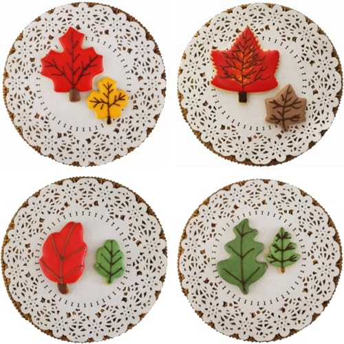 Leaf Shaped Cookie Cutter Set - Stainless Steel Autumn Baking Tools, 8 Pieces