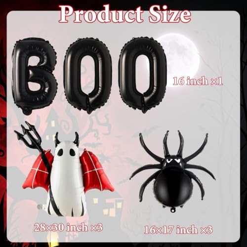 Cruslheep Red Halloween Party Decorations Foil Balloons - 9 Pieces