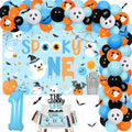Halloween Spooky One Birthday Decorations Kit - 1st Boy Party Balloons Banner Backdrop