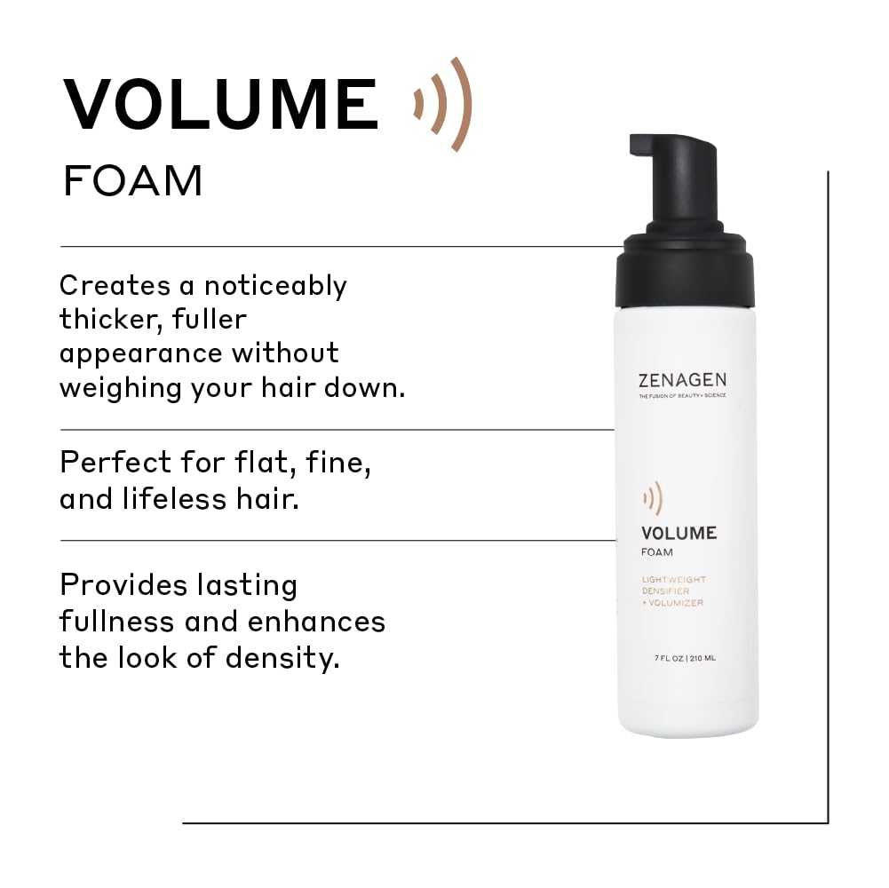 ZENAGEN Volume Foam - Lightweight Densifier & Volumizer for All Hair Types | Boosts Volume, Nourishes & Strengthens Hair
