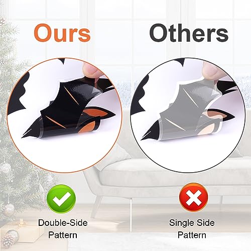 Halloween Window Decoration A - 9 Sheets 87pcs Static Stickers Pumpkin Bat Spider