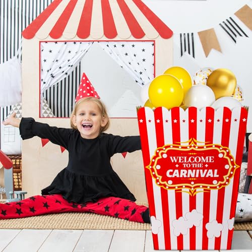 Giant Carnival Popcorn Box Decoration with 60 Balloons for Party & Event