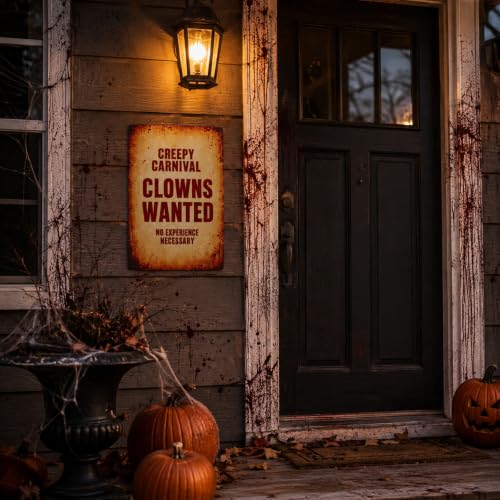 Creepy Carnival Clown Metal Sign - Halloween Horror Wall Decor