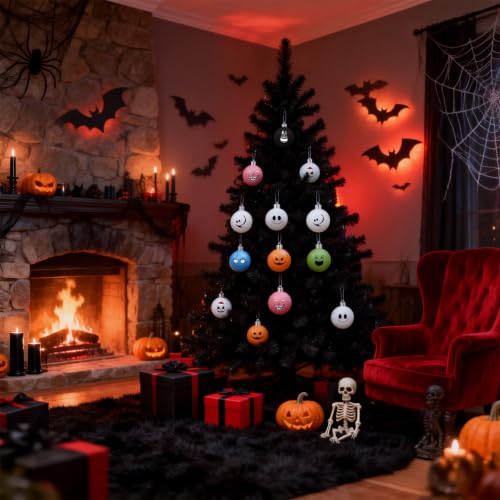 Halloween & Christmas Ornaments Balls Set - Spooky Festive Decor 24 Pack