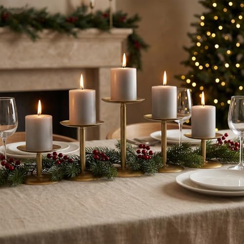 Homemory Fall Halloween Gold Metal Candle Holders Set of 5 - Table Decor Variation