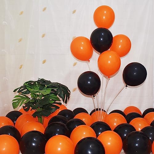 Black Orange Balloons 5 Inch - 200 Pcs Latex Balloon Garland Kit for Parties