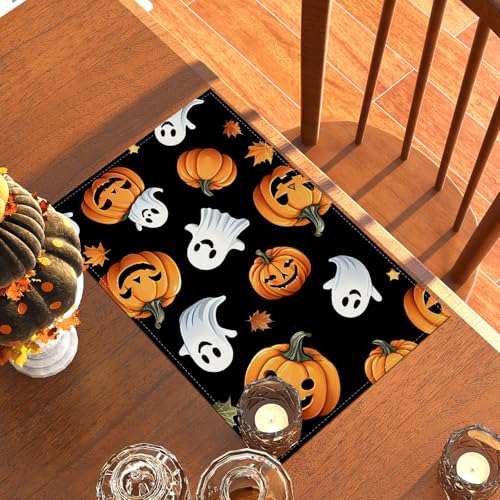 Halloween Placemats Set of 4 - Pumpkin Table Decor, 12 x 18 Inches - Variation of THIS listing