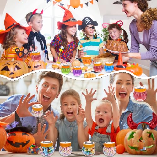 36 Pack Halloween Plastic Pumpkin Candy Jars with Orange Lids - Small Treat Containers for Parties & Decorations
