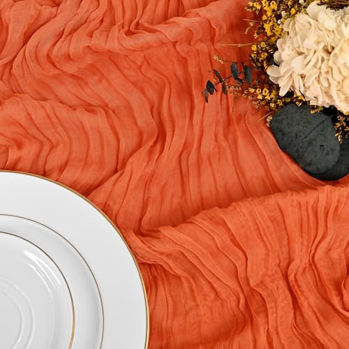 Orange Cheesecloth Table Runner 12 Pack 10Ft Rustic Wedding Party Decor