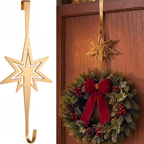 Wreath Hanger Metal Christmas Door Decor - Bethlehem Star Variation of This Listing