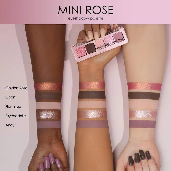 Mini Rose Eyeshadow Palette with 5 Shades and Collagen Sheet Mask Gift Set