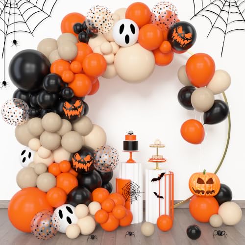 Halloween Balloon Garland Kit - Burnt Orange & Black, 153 pcs, Variation: Orange Black