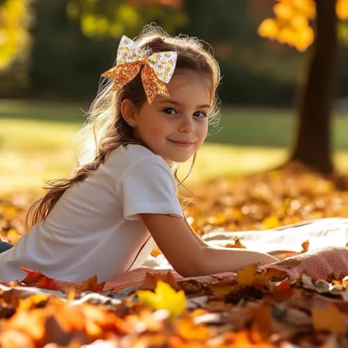 Halloween Glitter Candy Corn Hair Bow Clips for Women Girls - Variation B