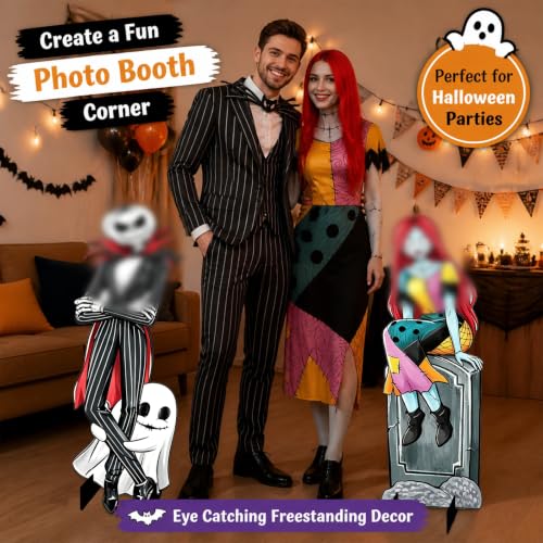 Halloween Yard Signs 29.9 Inch Spooky Decorations with Base - Night Before Holiday Christmas