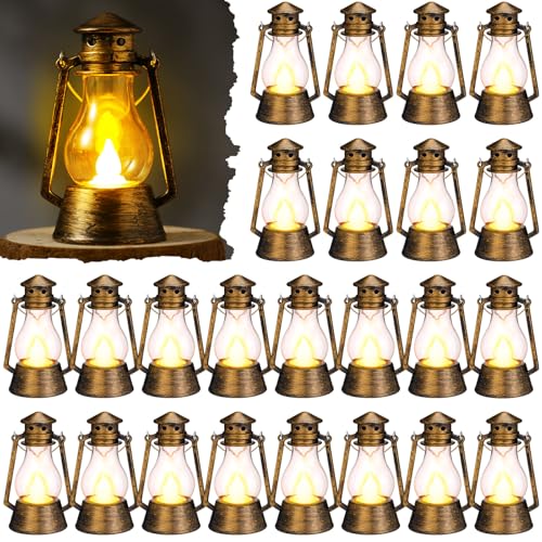 Bronze Mini Lanterns Set of 24 - 4 Inch Tabletop & Hanging Decor