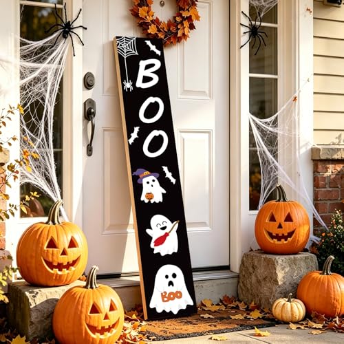 Halloween Porch Decor Wooden Sign Set - Outdoor Front Door Halloween Decorations