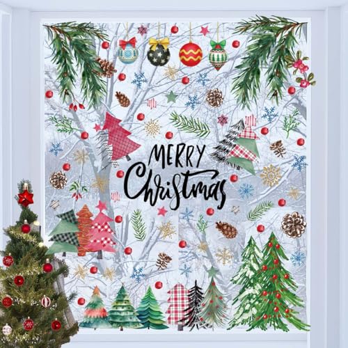 Christmas Snowflake Window Clings Set - 9 Sheets 109 Pcs Holiday Decor with Variation Halloween 02