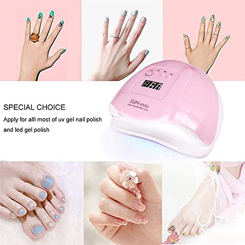 80W UV LED Nail Lamp with 4 Timers, Fast Gel Dryer, Touch Screen & Temp Protection