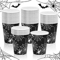 Black Spider Web Halloween Paper Cups - 36 Pack 9 oz Disposable Party Cups
