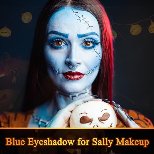 MEICOLY 2pcs Blue Eyeshadow Sticks for Halloween & Cosplay - Metallic Shimmer Waterproof Eye Makeup