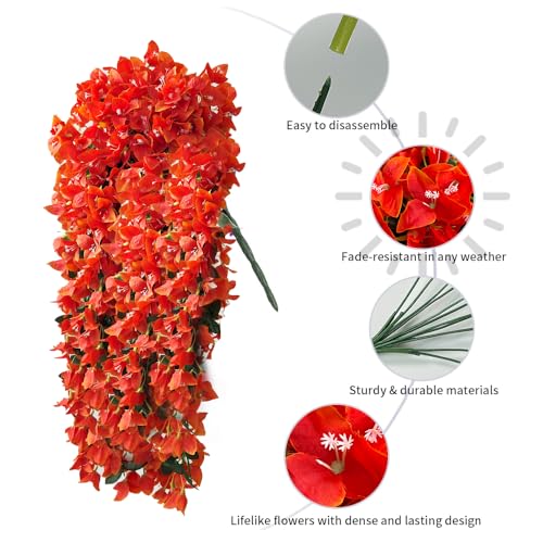 Artificial Bougainvillea Hanging Flowers - Fall Flower Variation, Lifelike Outdoor Decor