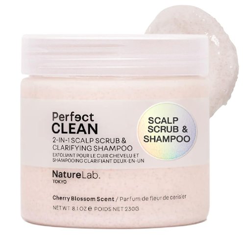 NatureLab.TOKYO Perfect Clean Scalp Scrub - Limited Edition Cherry Blossom Scent | 2-in-1 Hair Treatment for Shine | 8.1 OZ