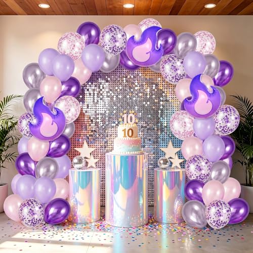 Purple Flame Balloon Set with Foil Balloons for Birthday & Party Decorations - 35PCS