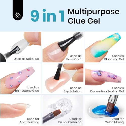 Beetles 15ml Gel Nail Glue 9-in-1 for Acrylic Nails Tips - B-Clear-1