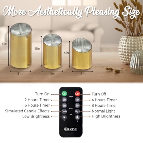 Rechargeable Flameless LED Candle Set with Remote & Timer - Glass Illusion Fire