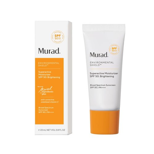 Murad Superactive Brightening Moisturizer SPF 50 - Hydrating Vitamin C Facial Sunscreen with Lipid-Boosting Technology