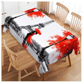 Paris Eiffel Tower Table Cover 52x70 Inch Red & Grey Water-Resistant Outdoor & Indoor Dining Tablecloth — Variation of Paris