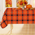 Halloween Vinyl Tablecloth 52x70 Inches with Flannel Backing - Black & Yellow