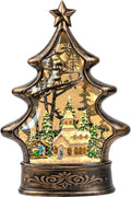 11.5-Inch Christmas Snow Globe Lantern with Nativity Scene & Music - Lighted Church with Glitter & Water, USB or Battery Powered