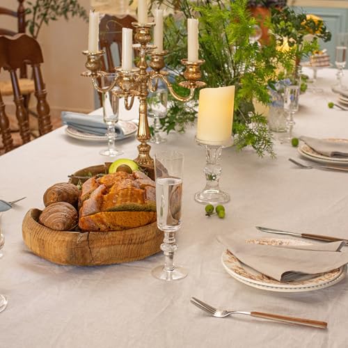 Linen Tablecloth 60x104 Inches Rectangular - Washable Durable Wedding Party