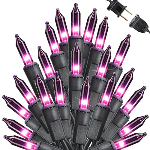 Purple Halloween String Lights 75ft 300 Mini Bulbs Incandescent Indoor Outdoor Decoration - Variation of Purple / 75ft
