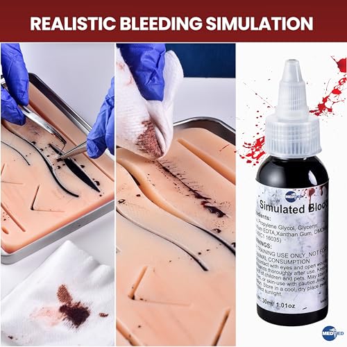 Washable Fake Blood for Medical Training 30ml - Trauma & Suturing Practice