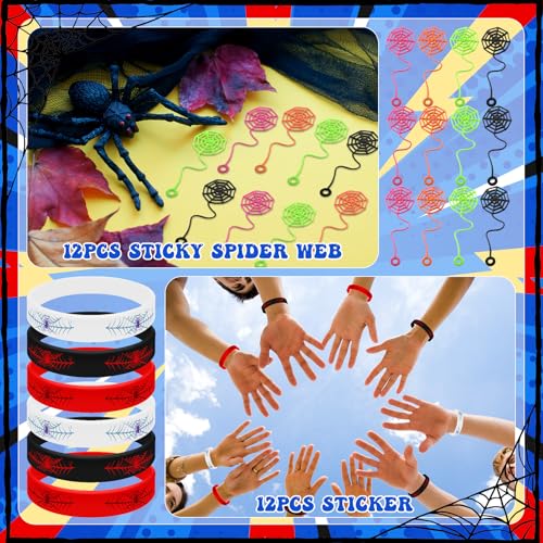 Spider Party Favors Set - Spider Theme Birthday Party Supplies - Includes Cups, Straws, Wristbands & Bags - Variation: Spider Party Favors