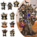 Halloween Tree Ornaments - 9 Pcs Funny Raccoon Acrylic Decorations - Style 7