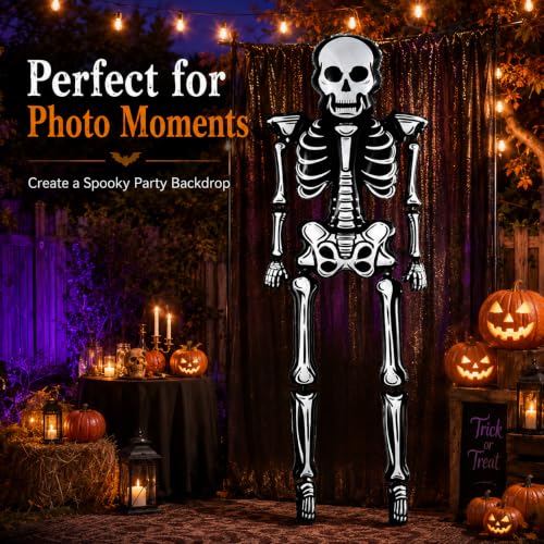 8.3 Ft Giant Poseable Skeleton Balloon for Halloween Party & Decorations