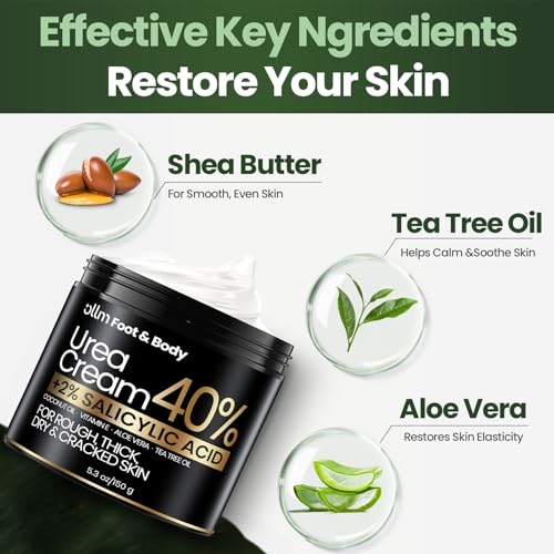 Urea Foot Cream 40% with Salicylic Acid for Callus Removal & Skin Softening