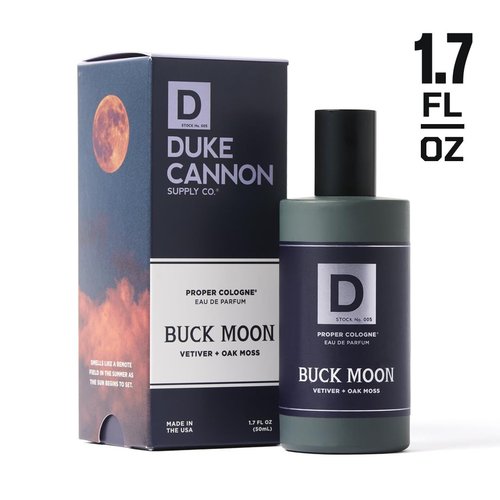 Duke Cannon Proper Cologne Buck Moon - Men's Eau de Parfum with Lime & Vetiver | Warm, Earthy, Long-Lasting | 1.7 fl oz