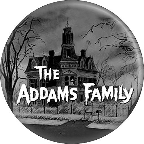 Addams Family Logo with House Magnet - 2.25 Inch Round Refrigerator Accessory