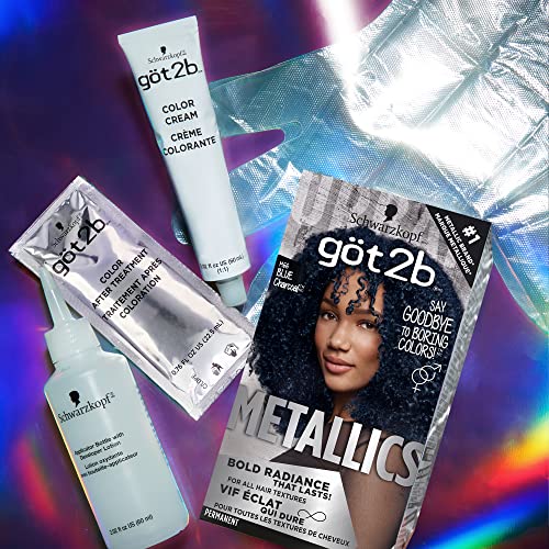 Got2B Metallics Permanent Hair Color Blue Charcoal 4.76 Fl Oz - Multi-Dimensional Metallic Shine