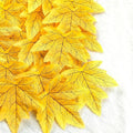 Artificial Maple Leaves Fall Decorations 100Pcs Bright Yellow Autumn Leaf Props