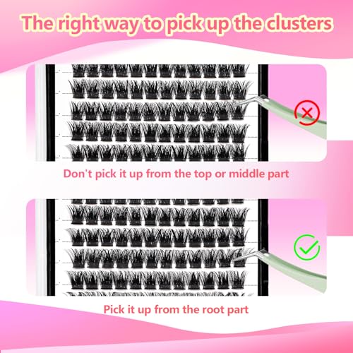 14mm Wide Stem False Eyelash Clusters - DIY 10-20mm Dramatic Lash Extensions Hannahool