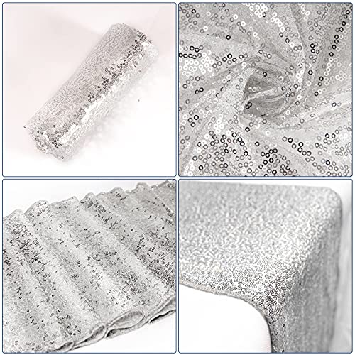 Silver Glitter Table Runner 12 x 108 Inch for Weddings & Parties - Variation of THIS listing