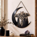 Gothic Luna Moth Wall Art Decor Halloween Moon & Forest Scene 12 Inch